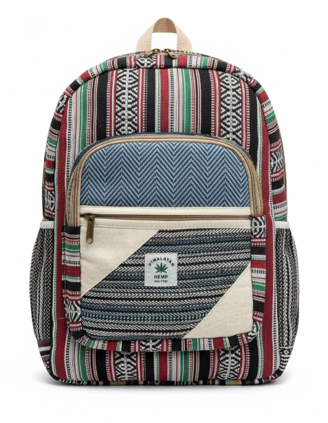Urban Himalayan's Handmade Multicolor Strip Cotton Backpack