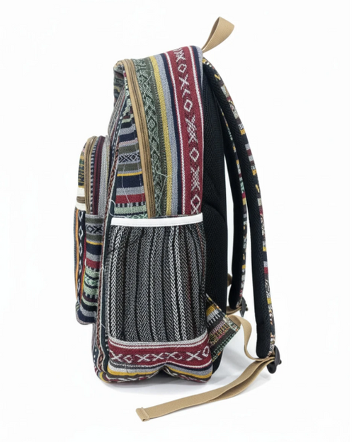 Urban Himalayan's Handmade Multicolor Strip Cotton Backpack